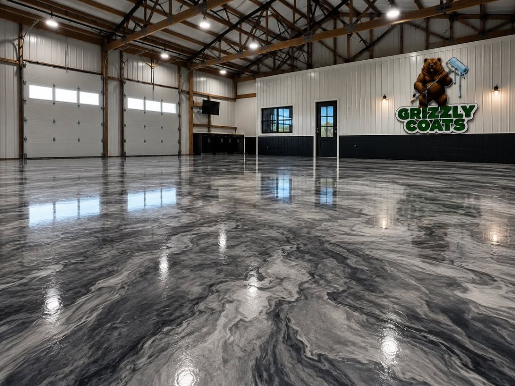 Grizzly Coats Commercial Facility with Custom Metallic Floor